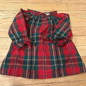 Crewcuts holiday tartan girls size 2 top crew kids, worn & washed once